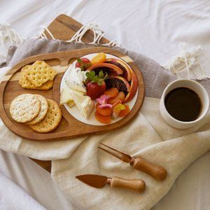 Gourmet Wood & Ceramic Cheese Board